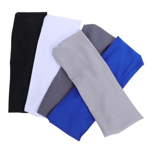 BESPORTBLE 5pcs Elastic Wicking Sweatbands for Boys for Soccer Basketball and Running Lightweight Comfortable Light Grey