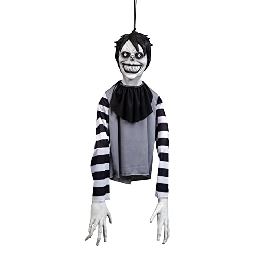 Ghoulish Productions Hanging Laughing Jack, Decoración Colgante de Personaje de Creepypasta, Muñeco Decorativo de Creepy Pasta para Casa y Jardín Ideal para...