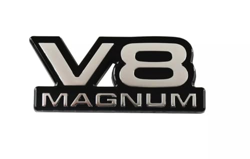 Image of Door Side Emblem 3D Badge Logo Stickers Nameplate Replacement for 1994-2000 V8 Magnum 2Pcs (Chrome Black)