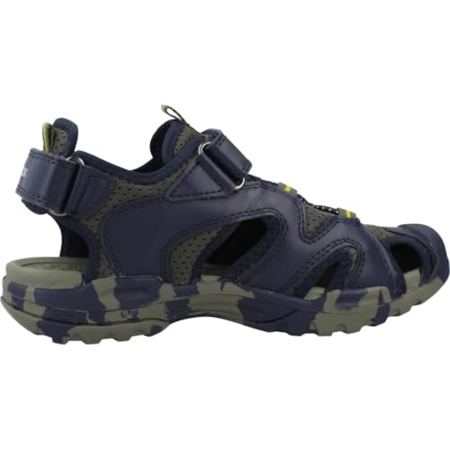 Geox J Borealis Boy C Sandale, bleu marine/militaire, 34 EU