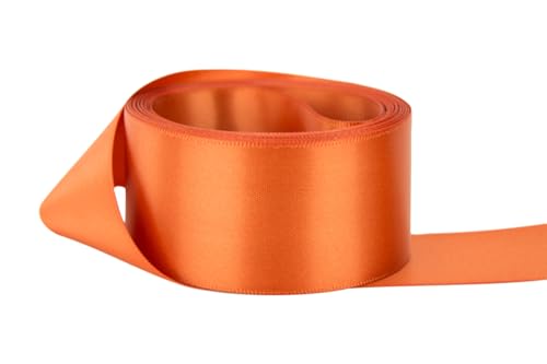 Image of Ribbon Bazaar Double Faced Satin - Premium Gloss Finish - 100% Polyester Ribbon for Gift Wrapping, Crafts, Scrapbooking, Hair Bow, Decorating & More - 5 /8 inch Copper 50yd Spool