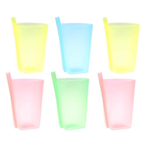 DOITOOL 6Pcs Crianças Sippy Copos de Plástico Copo Com Canudinho Copos Copos Reutilizáveis Bebê Trai