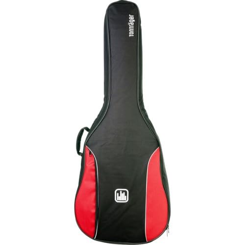 Funda para guitarra de concierto de 1/2, con soporte para tonos, forrada, color rojo y negro