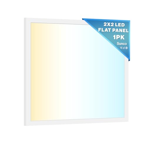 Sunco 2x2 LED Flat Panel Light, Dual Selectable CCT 4000K/5000K/6000K & Selectable Wattage 30W/35W/40W, 5200 Lumens, Dimmable 0-10V, Back-Lit Troffer Replacement Light Fixture ETL
