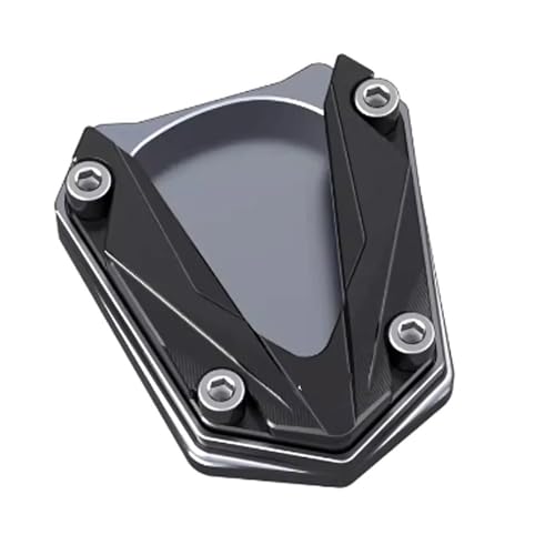 Support latéral GK 125/155 : Plaque d'extension de béquille de moto noire