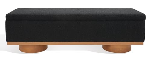 SAFAVIEH Vianna Boucle Storage Bench with Wood Legs