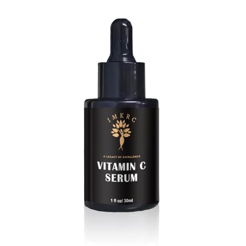 IMKRC Vitamin C Serum, 20% L-Ascorbic Acid, with Hyaluronic Acid, Ferulic Acid, Vitamin E, 30ml
