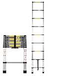 Telescopic Ladder 2.6m Aluminium Extension Ladder – Lightweight Portable Compact Ladder for Home, Roof, RV & Outdoor Use