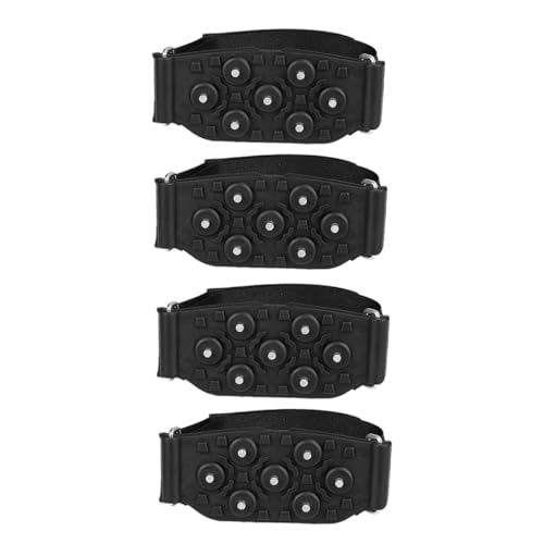 DEARMAMY 2 Pares De Garras Antideslizantes para Y Crampones para Botas Crampones para Botas De Senderismo Tracción Acero Al Manganeso Negro