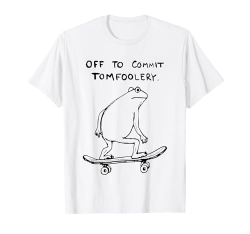 Off to Commit Tomfoolery Funny Frog Meme Skateboard T-Shirt