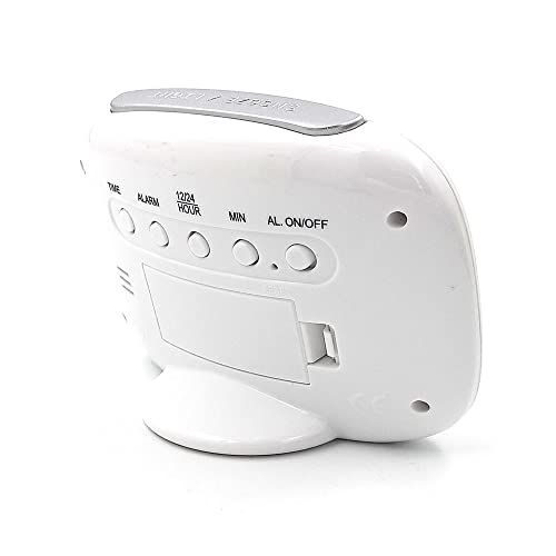 RELÓGIO DESPETADOR DIGITAL MODERNO CLEAN ALARME SONORO HERWEG BRANCO