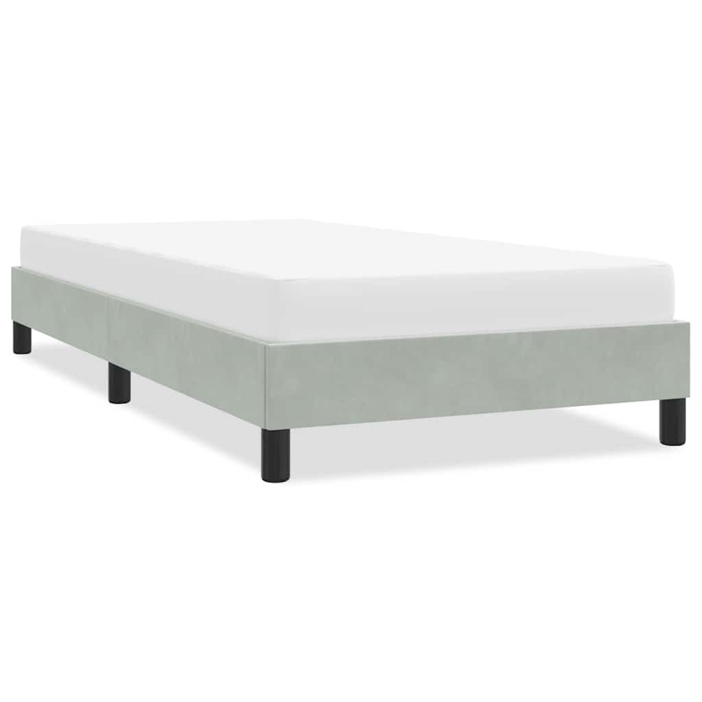 Bettgestell ohne Matratze Hellgrau 80x220 cm Samt, Modernes Schlafzimmer Möbel, Robustes Platform Bett mit Lattenrost für Komfort