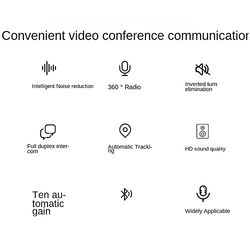 Conferência Microfone Bluetooth5.0 SpeakerPhone, 360 ° Pickup De Voz, Duplex Completo Inteligente Ds