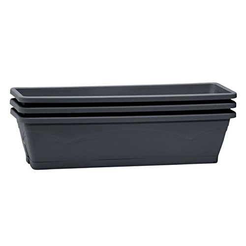 EDA Lot de 3 jardinieres balcon Toscane- 3 x 6 L