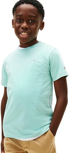 Tommy Hilfiger Bambini Unisex T-Shirt Maniche Corte Mini in Cotone, Multicolore (Ocean Spray), 3 Anni