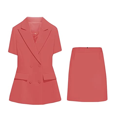 Women Suits For Work Professional Skirt Suits Womens Short Sleeve Summer Blazer/Skirt Suit Set #TOP5