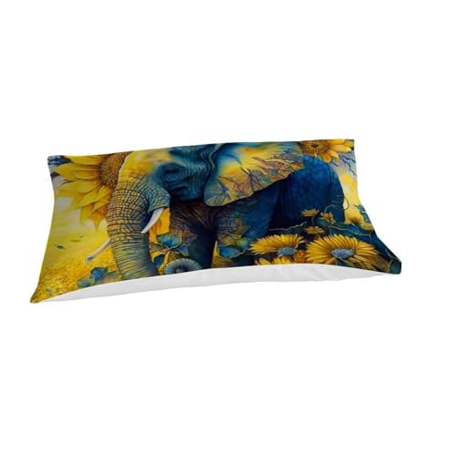 Housse de couette éléphant microfibre à imprimé 3D animaux de la terre