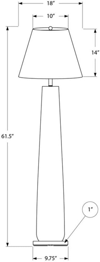 Pemberly Row 62" Floor Lamp, White Resin with Gray Fabric Shade, Silver Base, Tall Sculptural Design, Rotary Switch, Modern and Timeless Style for Living Room, Bedroom, or Office Lighting