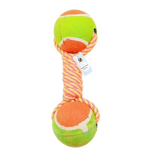 Image of Foodie Puppies Durable Cotton Rope Chew Toy for Dogs (Double Tennis Ball) | Chewing, Fetching, Playing, Teething & Training for Small to Medium Dogs & Puppies (Color May Vary)