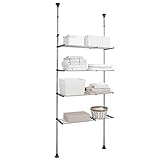 badregal teleskop edelstahl Ideal für kleine Badezimmer mit begrenztem Stauraum. Dieser Organizer nimmt nur wenig Platz ein. Einfach zu installieren und stabil. Ideal zur Aufbewahrung von Reinigungsmitteln, Reinigungsmittelflaschen, Handtüchern, Bademänteln, Shampoo, Pflanzentöpfen, Büchern, Zeitschriften, Zeitungen usw. Es kann auch im Schlafzimmer, Wohnzimmer, Diele, Arbeitszimmer usw. verwendet werden.