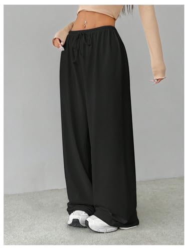 Women's Baggy Wide Leg Pants Elastic Drawstring Waist Casual Sweatpants Trousers4