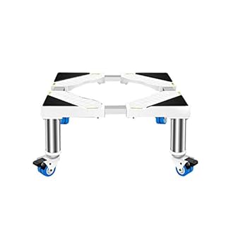 Base mobile regolabile per lavatrice/asciugatrice con 4 ruote per frigoriferi e congelatori, larghezza 45-65 cm, altezza 20 cm, carrello stabile per una facile mobilità.