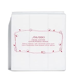 Shiseido Facial Cotton Pads – Includes 165 Squares – for Softener Application & Makeup Removal – 100% Natural, Super Soft