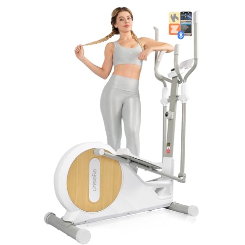 Elliptical Exercise Machine for Home,3-in-1Compact Training Machines with 16 Resistance Levels,14LB Flywheel,Low Impact Magnetic Cross Trainer,Quiet Portable Elliptical for Seniors&Small Spaces