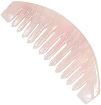 Rose Quartz Crystal Comb - Rounded