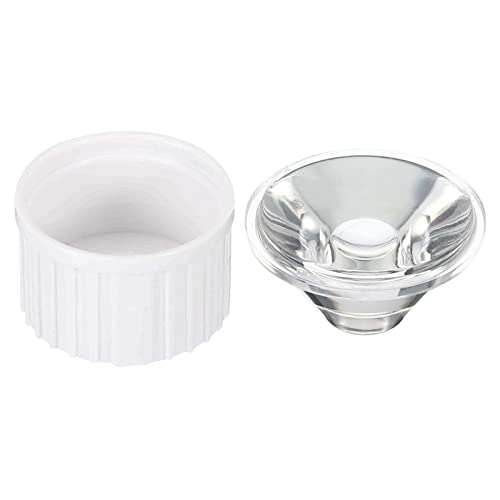 Image of PATIKIL 20mm LED Lens 60 Degree with Plastic Holder, 20 Set Acrylic Optical Lenses for 1W 3W High Power LED Light, White /Transparent