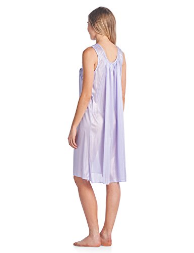 Casual Nights Women's Satin 2 Piece Robe And Nightgown Set - Embroidered Purple - Large #TOP5