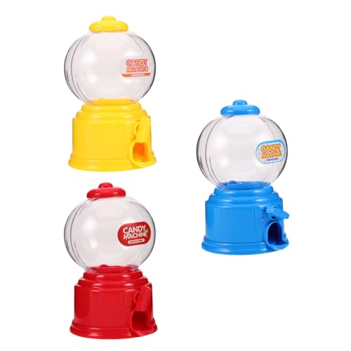 Cabilock 3pezzi Mini Distributore Di Caramelle Macchina Per Gomme Da Masticare Automatica Da Tavolo Graziosa Scatola Di Dolcetti in Plastica Distributore Di Snack Per Ragazzo Ragazza Conten