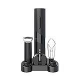  Sacacorchos, abrebotellas eléctrico de bambú Lucky, abrebotellas automático con cortador de láminas, adecuado para bares, restaurantes, fiestas, celebraciones, vacaciones y otras ocasiones
