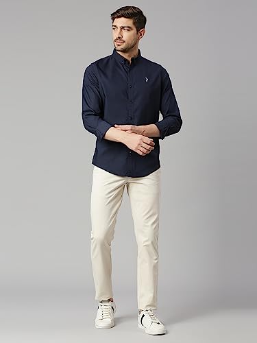 Image of Thomas Scott Men's Cricket Club Collection Classic Regular Fit Twill Shirt | 100% Cotton Long Sleeve Solid Shirt with Button Down Collar (Available in Plus Size)