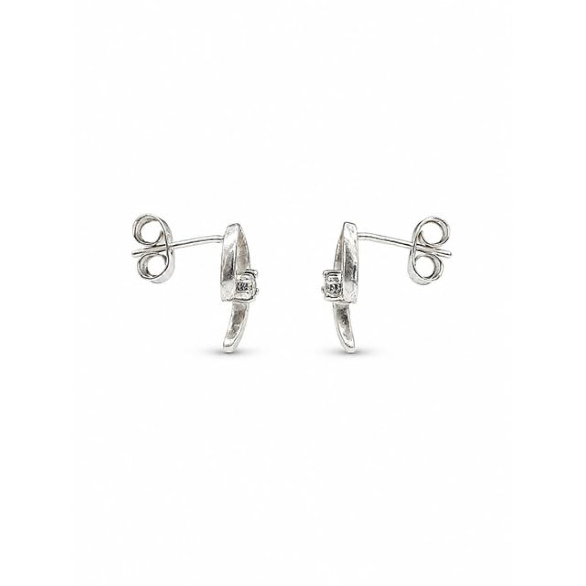 Women's 925 Sterling Silver Leaf Inspired Zircon Stud Earrings