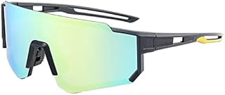 نظارة شمسية رياضية مستقطبة للرجال والنساء للقيادة والصيد وركوب الدراجات الجبلية وحماية من الاشعة فوق البنفسجية 400 (اطار اسود وطبقة صفراء)