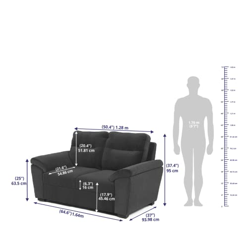 Image of Wakefit Sofa Set | 3 Year Warranty | Sofa 6 Seater, 6 Seater Sofa for Living Room, Wooden Sofa Set, Sofa Set 3+2+1 Seater - Lounger(Malphino : Smoke Grey)