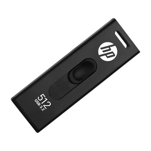 HP x911w USB SSD 3.2 Flash Drive 512GB, 410MB/s Read Speed, 300MB/s Write Speed, Push and Pull design, Black - Image 2