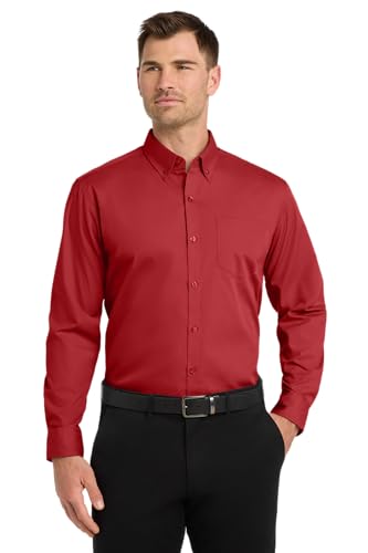 Image of Port Authority Men's Long Sleeve Carefree Button-Down Poplin Shirt