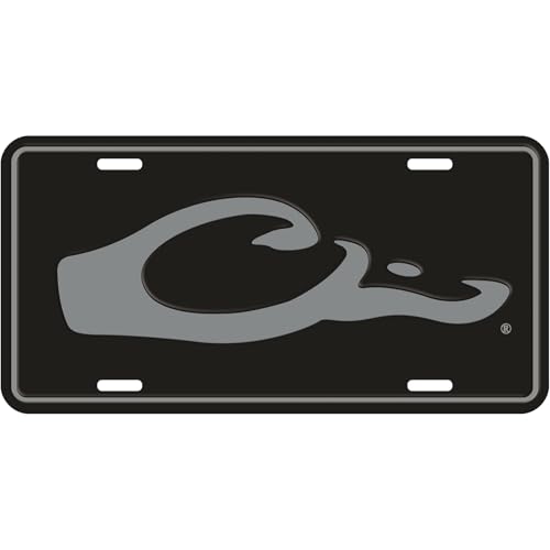 Drake Waterfowl Drake Head Logo DW80122 Durable Easy to Mount One Size Aluminum License Plate - Hunting Vehicle Accessories, Black
