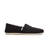 TOMS Women's Alpargata Wide Espadrille Loafer Flat, Black Wide Recycled Cotton Canvas, 7