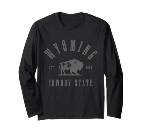 Wyoming, East. 1890 The Cowboy State Bison Vintage Pride Long Sleeve T-Shirt