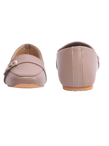 Image of Shoetopia Women's Elegant Bow Ballet Flats Designer Pattern Slip-On Shoes with Metal Buckle Accent & Comfort Sole