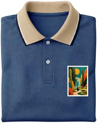 DYRECTDEALS Regular Fit Solid Half Sleeve Casual Tipping Collar Polo T-Shirt for Men Navy Blue