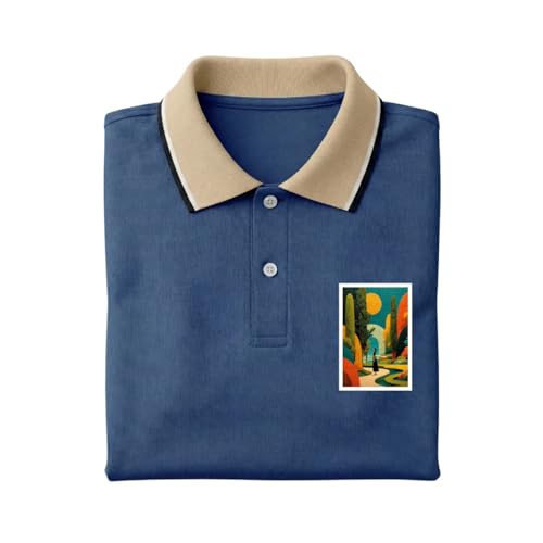 Image of Regular Fit Solid Half Sleeve Casual Tipping Collar Polo T-Shirt for Men