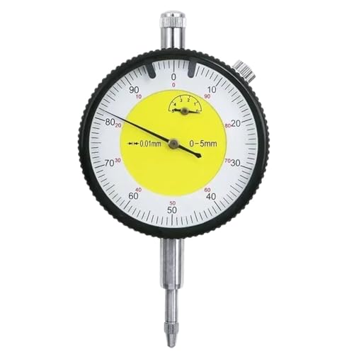 1PCS 0-5 mm Precision Tool 0.01mm Dial Indicator Gauge Dial Indicator Accuracy Industrial/Home Use Portable Measuring Tool(with Lug)