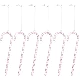 LAIOUSN Paquete de 6 palitos de caramelo permanentes de poliacrilato suspendidos para decoración de ventana y puerta, decoración moderna y simple para árbol de Navidad