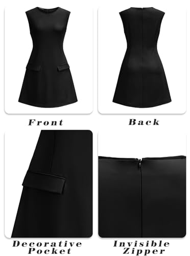 Image of oten Women's Sexy Cap Sleeve Mock Neck Mini Dress A-Line Flare Club Night Out Party Short Dresses