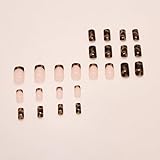 24pcs Leopard Print False Nails - French Tip Press on Nails - Brown Stick on nails French Tip - Elegant Acrylic Fake Nails with Glue - Medium Square Glue on nails for Women Girls DIY french Manicure - Image 2