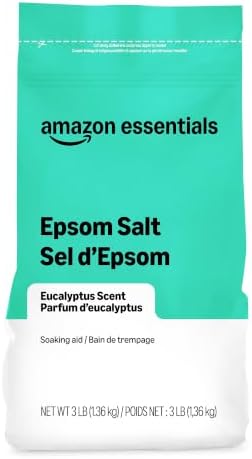 Amazon Basics Epsom Salt Soaking Aid, Eucalyptus Scented, 3 Pound (Pack of 1) (Previously Solimo)